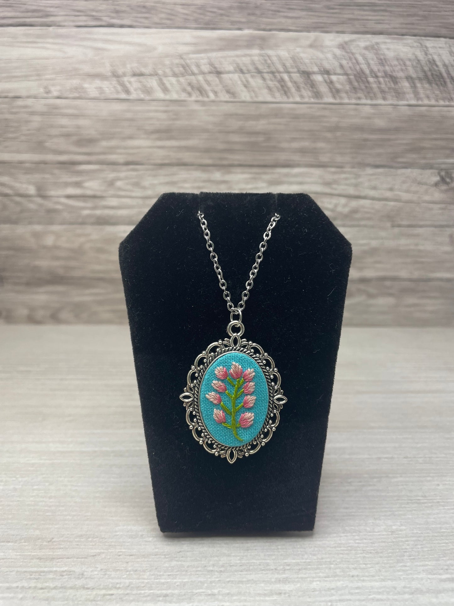 Spring Blossoms Embroidered Necklace (Small)