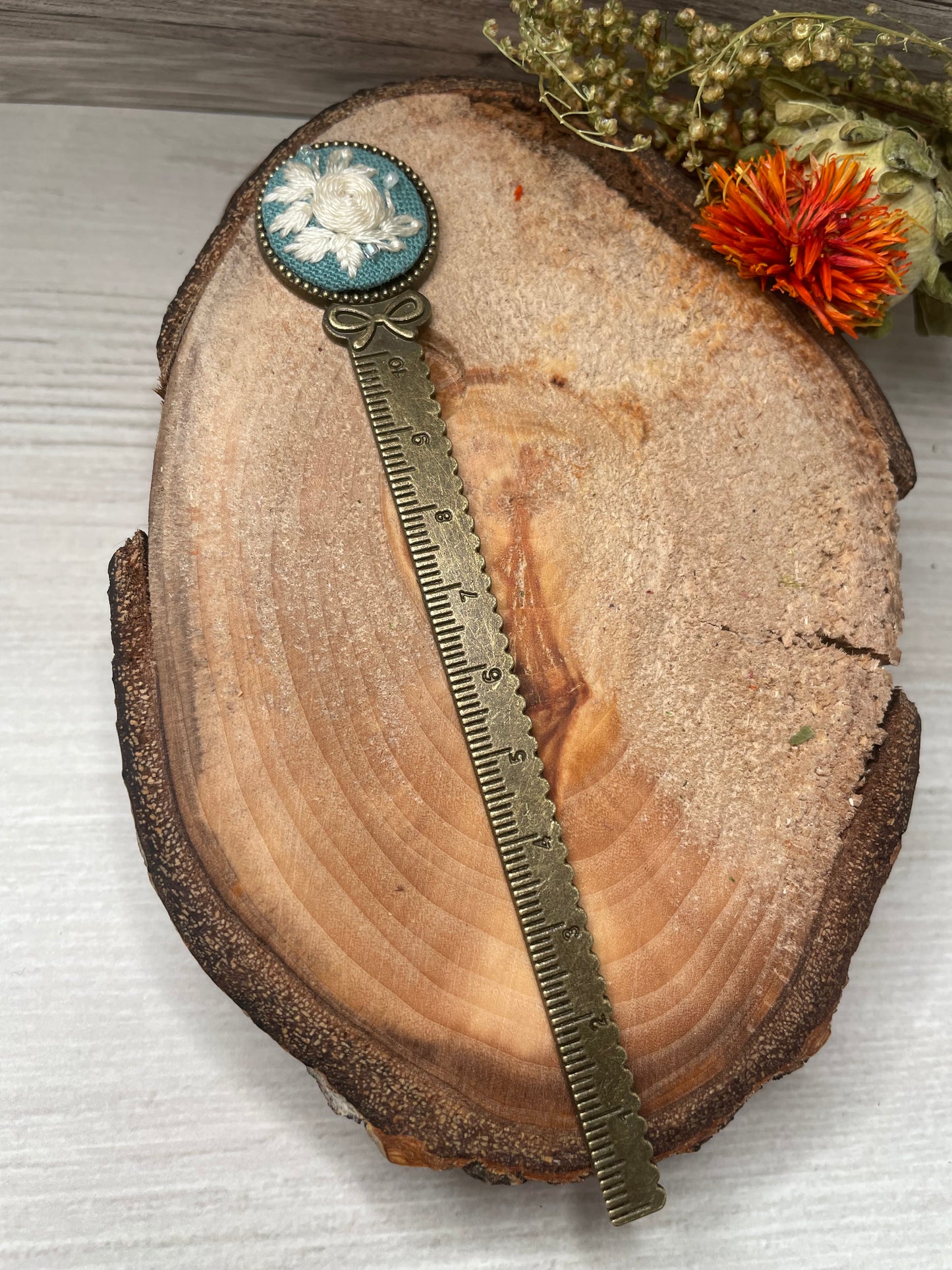 Blue Victorian Cameo Style Bookmark