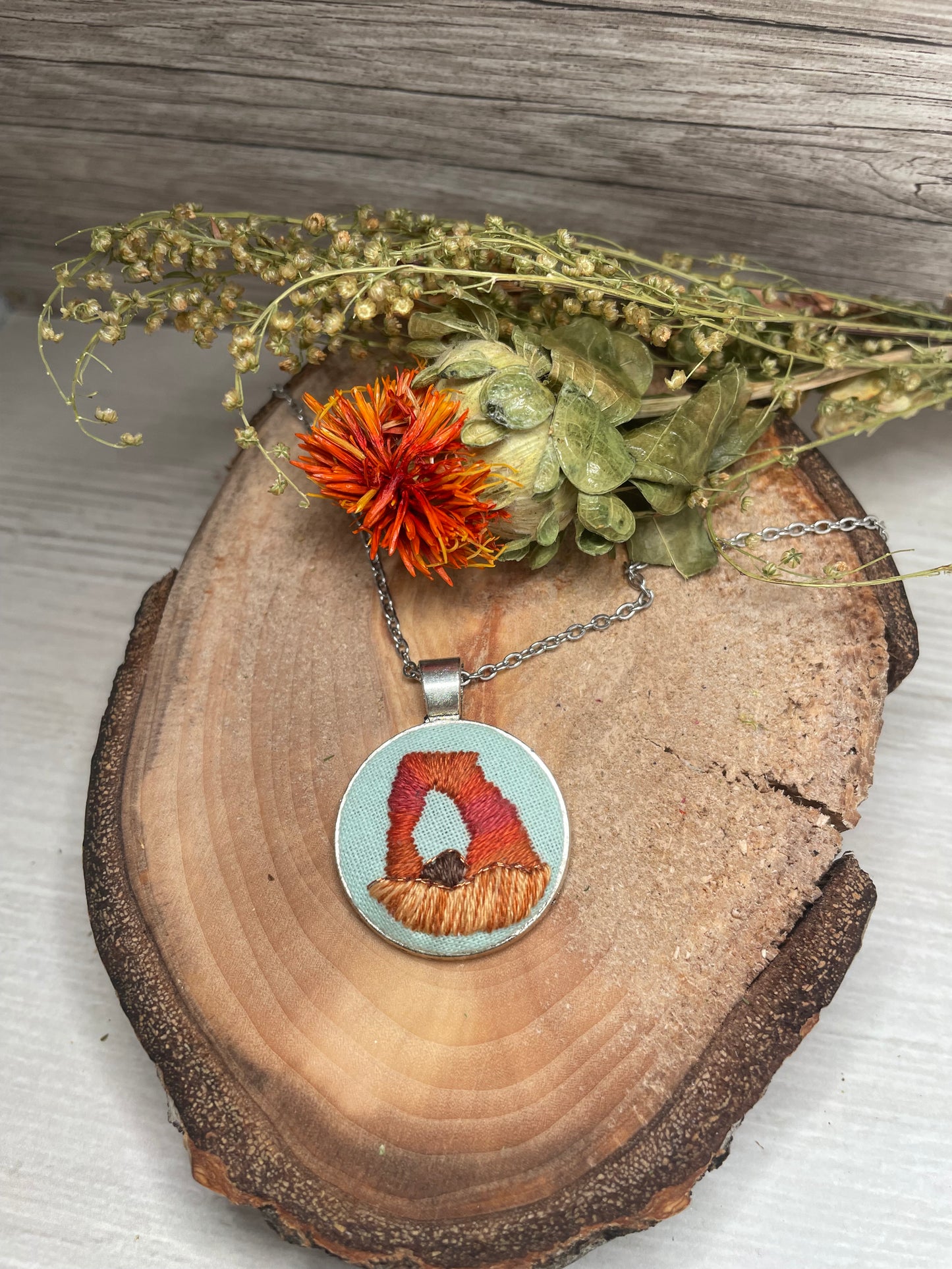 Delicate Arch Embroidered Necklace