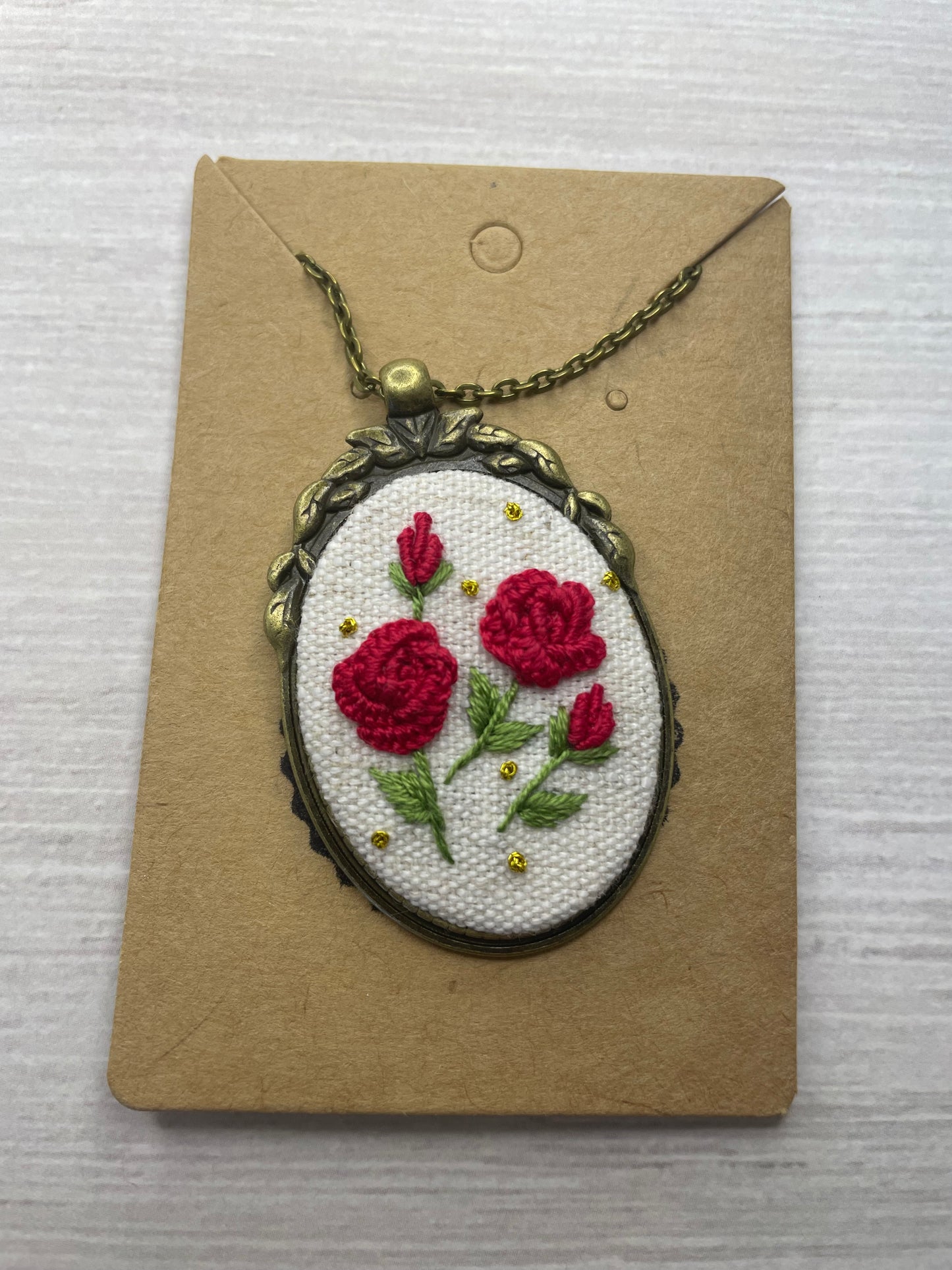 Red Roses on Linen