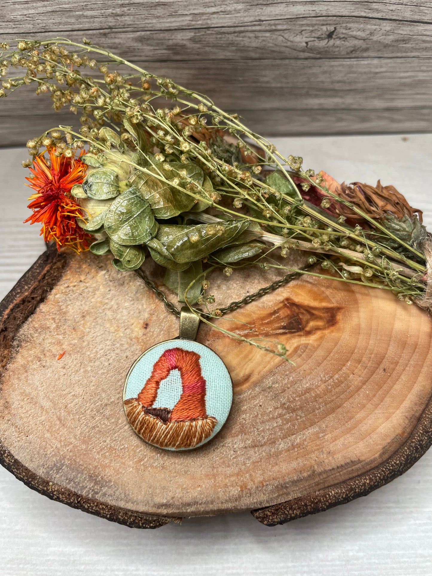 Delicate Arch Embroidered Necklace