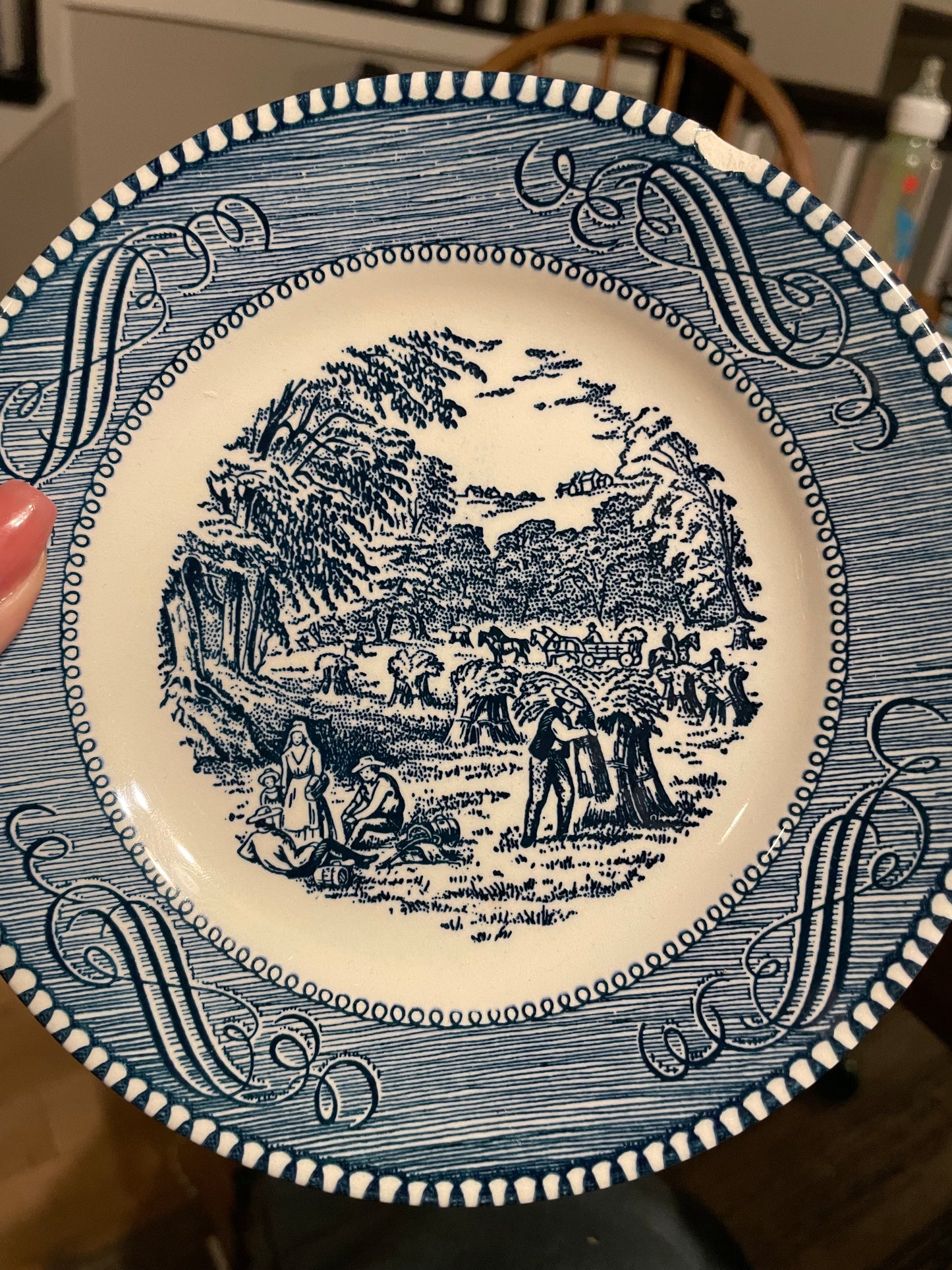 Currier & Ives Harvest China Necklace