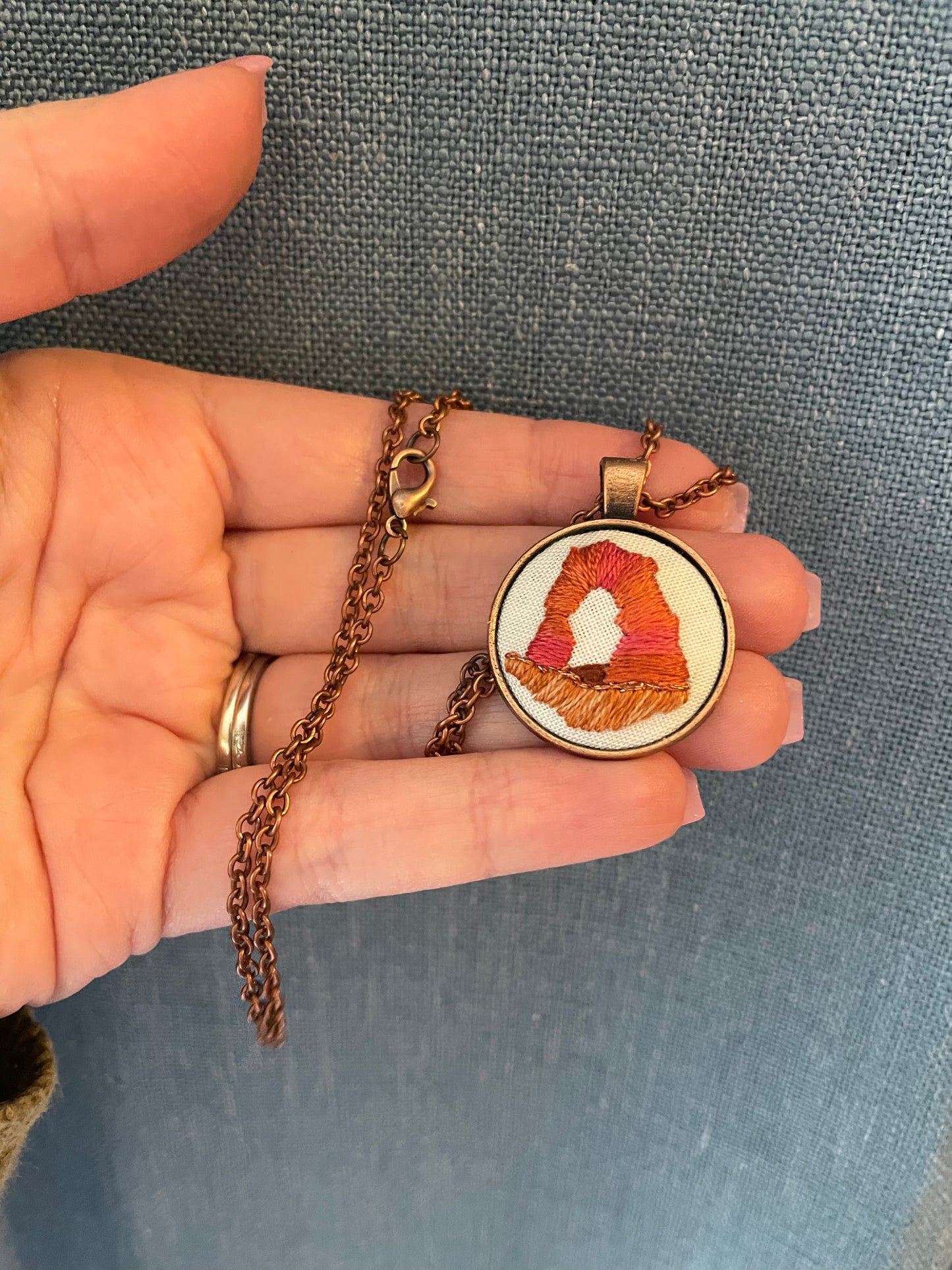 Delicate Arch Embroidered Necklace