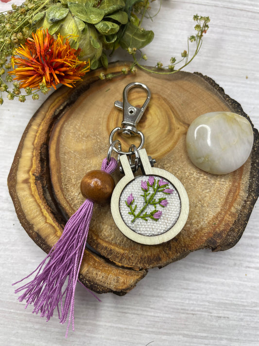 Keychain Charm-Purple Blossoms