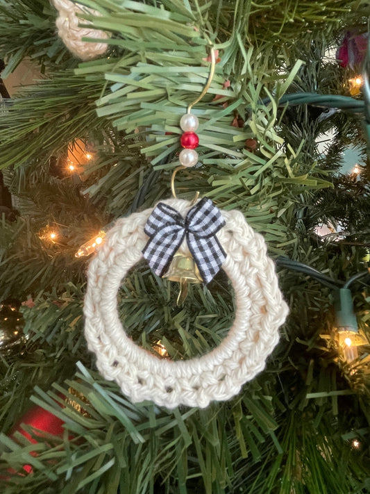 Crochet Wreath with Beaded Hanger