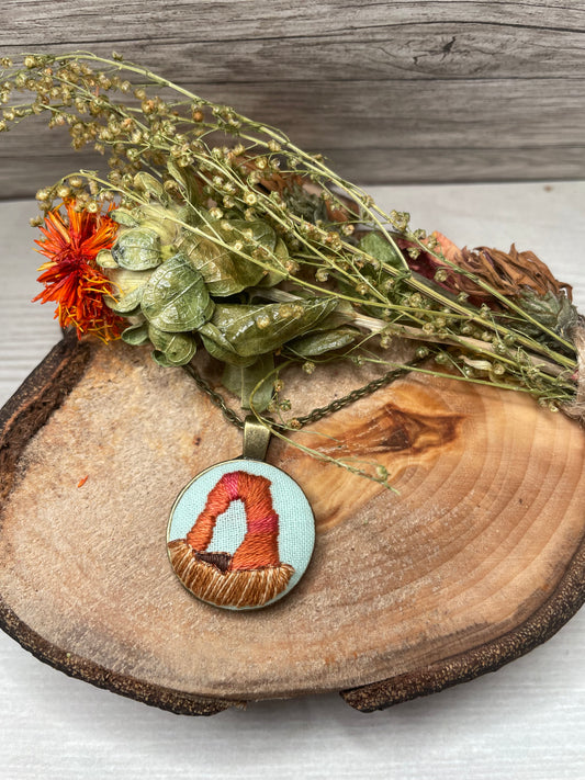 Delicate Arch Embroidered Necklace