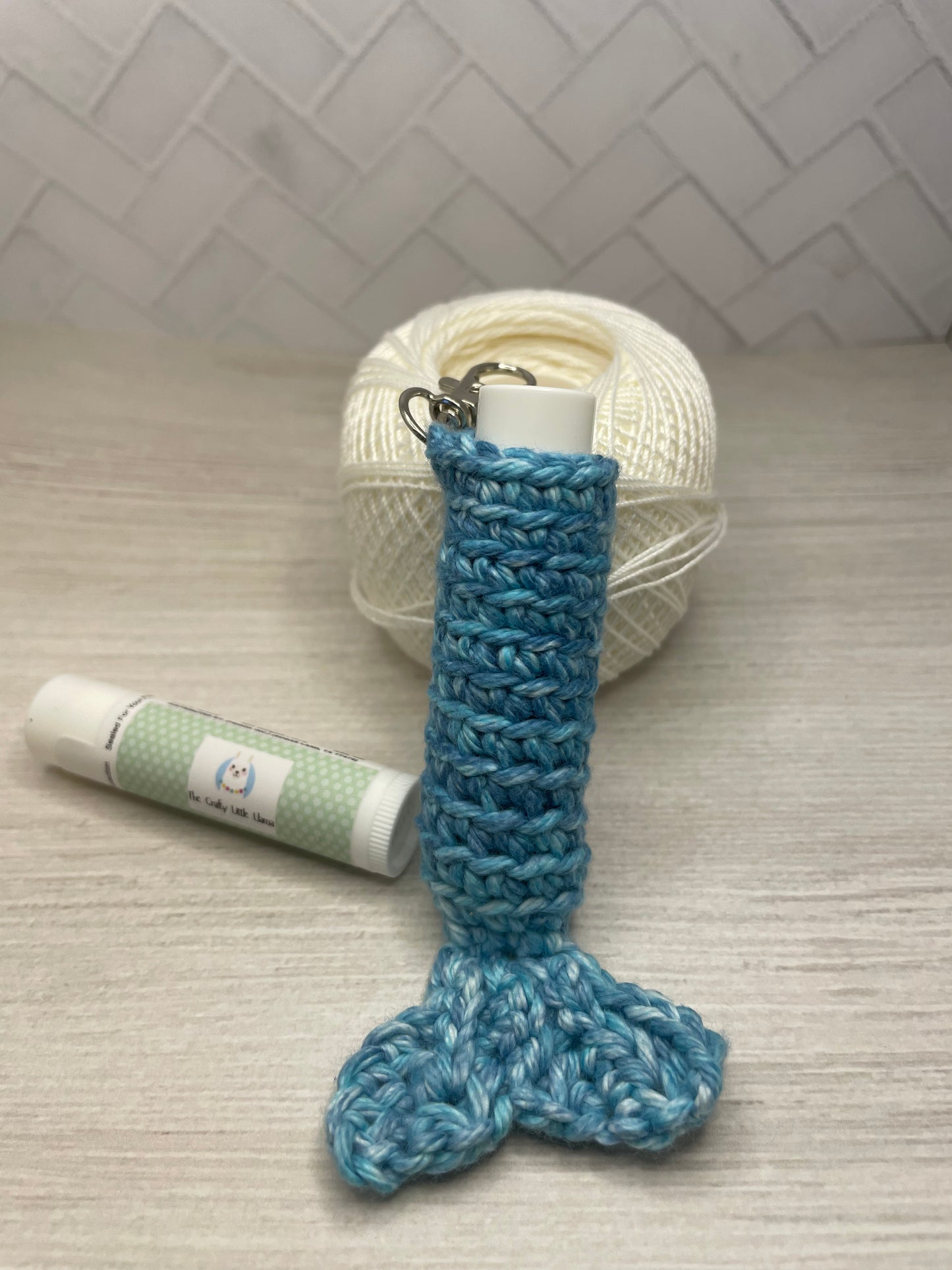 Mermaid Tail Chapstick Holder Keychain