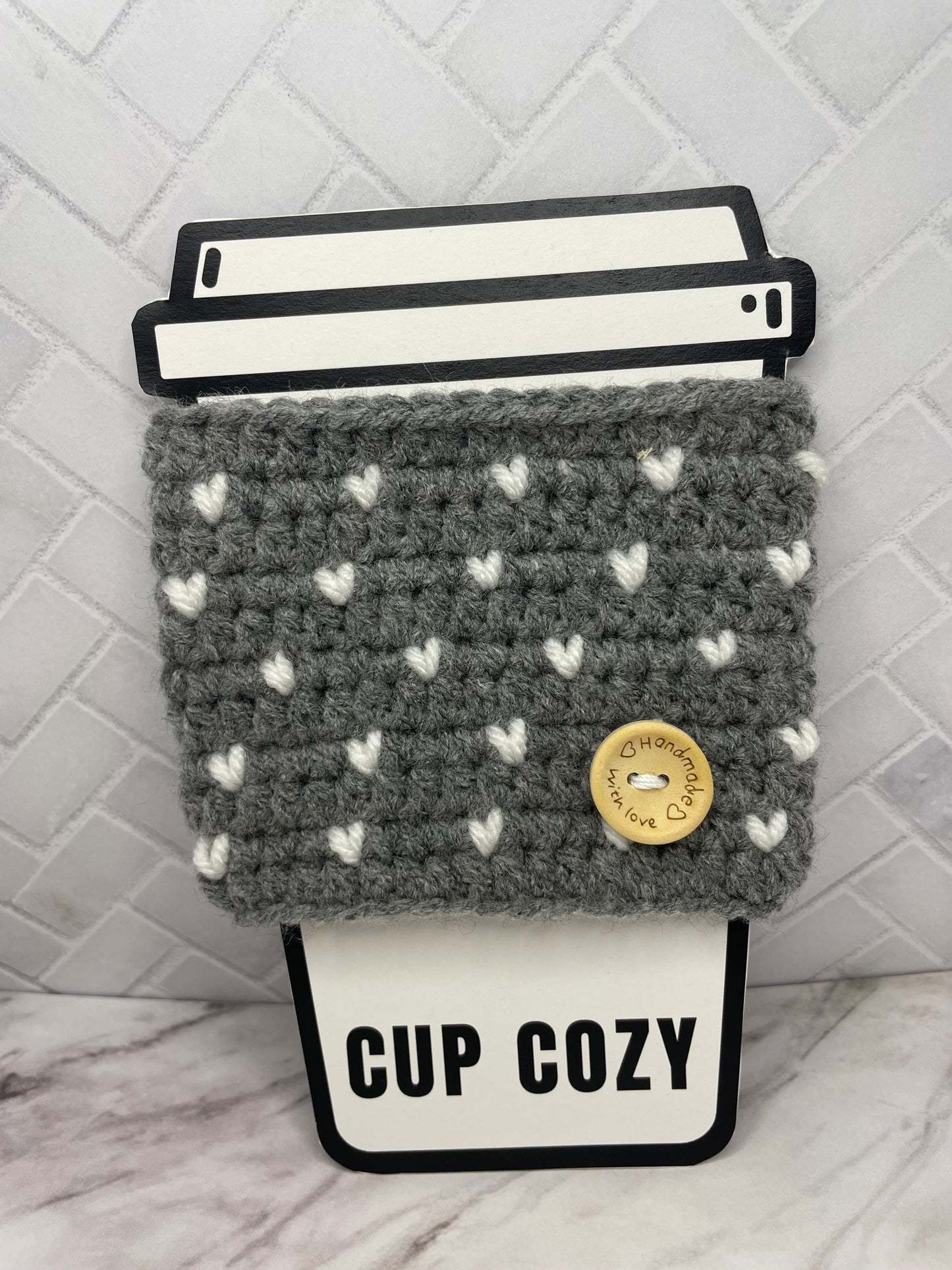 Tiny Hearts Coffee Cozy