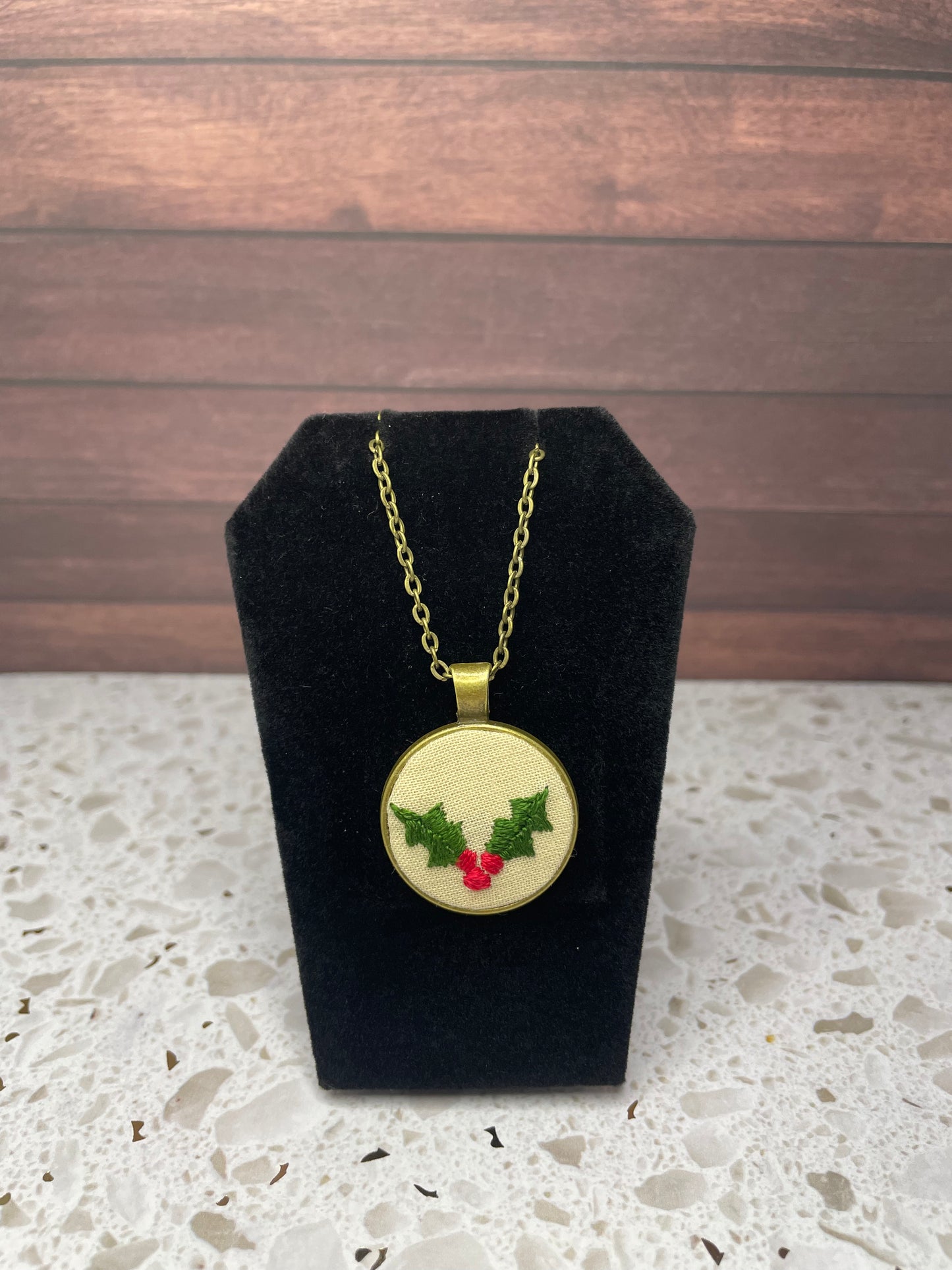 Holly Embroidered Necklace