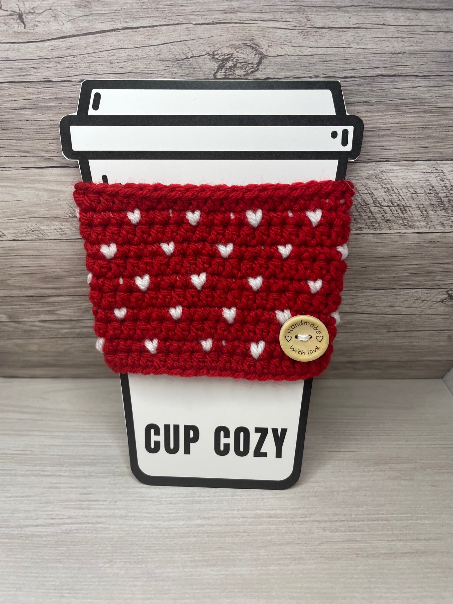 Tiny Hearts Coffee Cozy