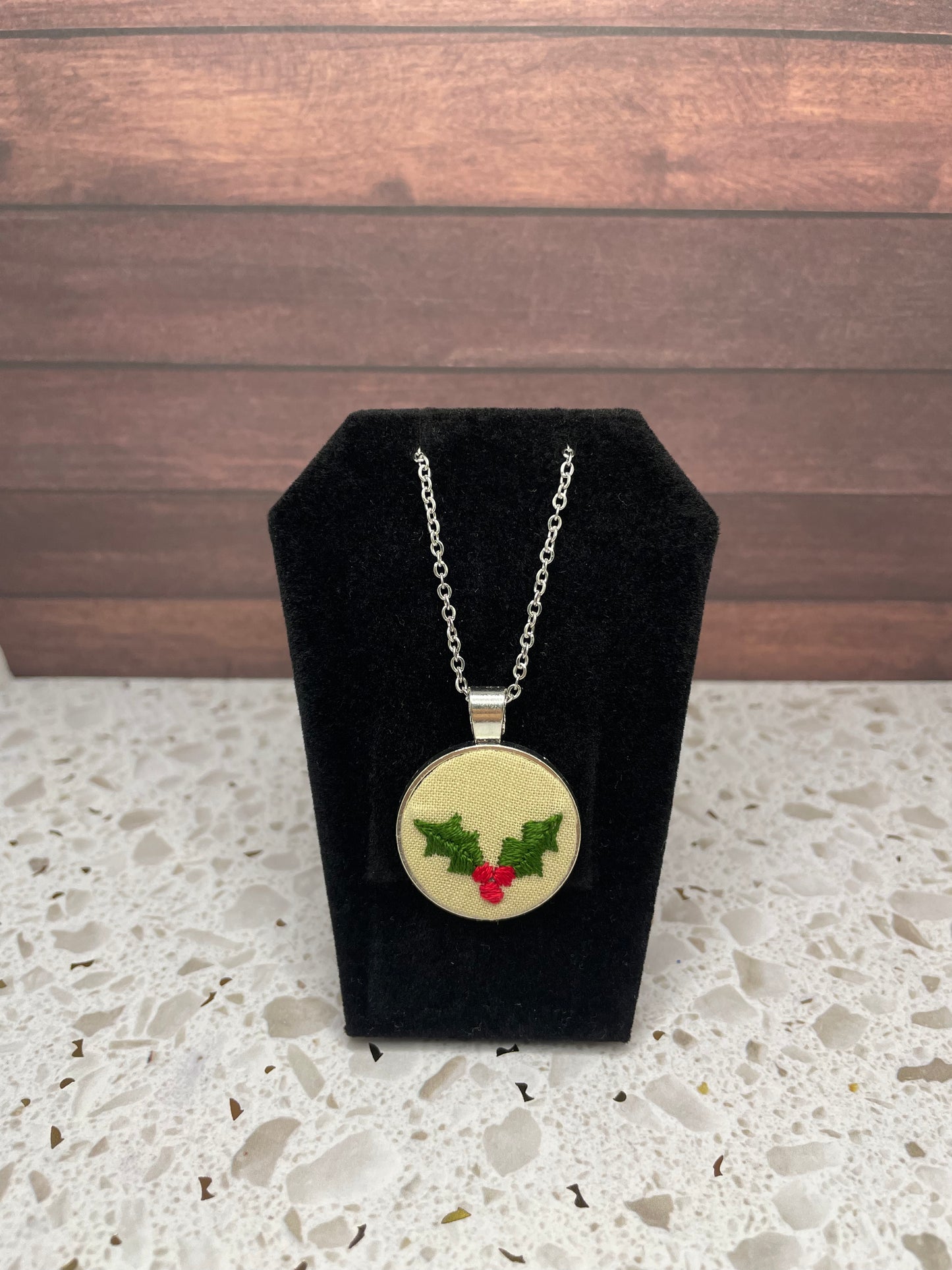 Holly Embroidered Necklace