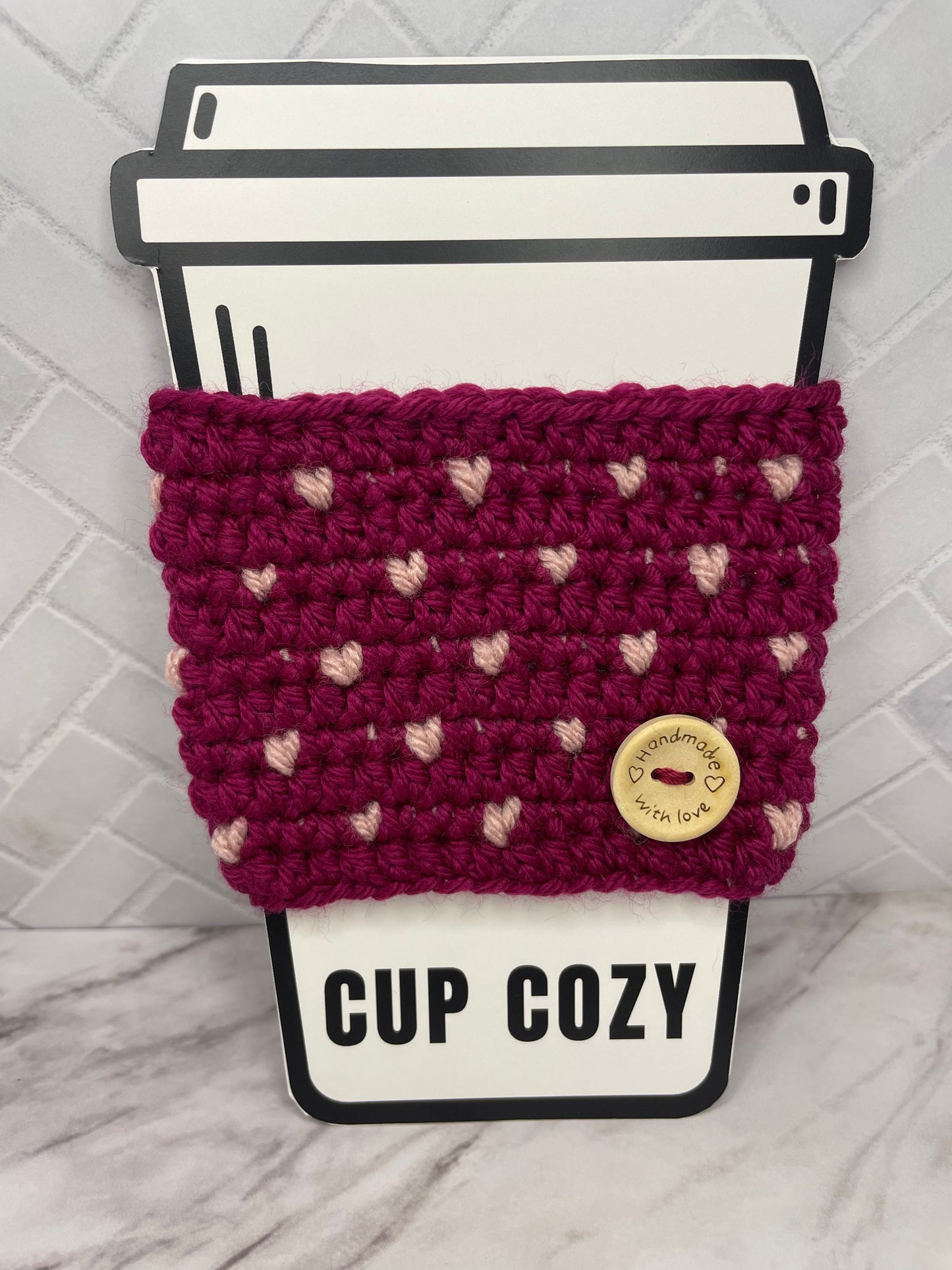 Tiny Hearts Coffee Cozy