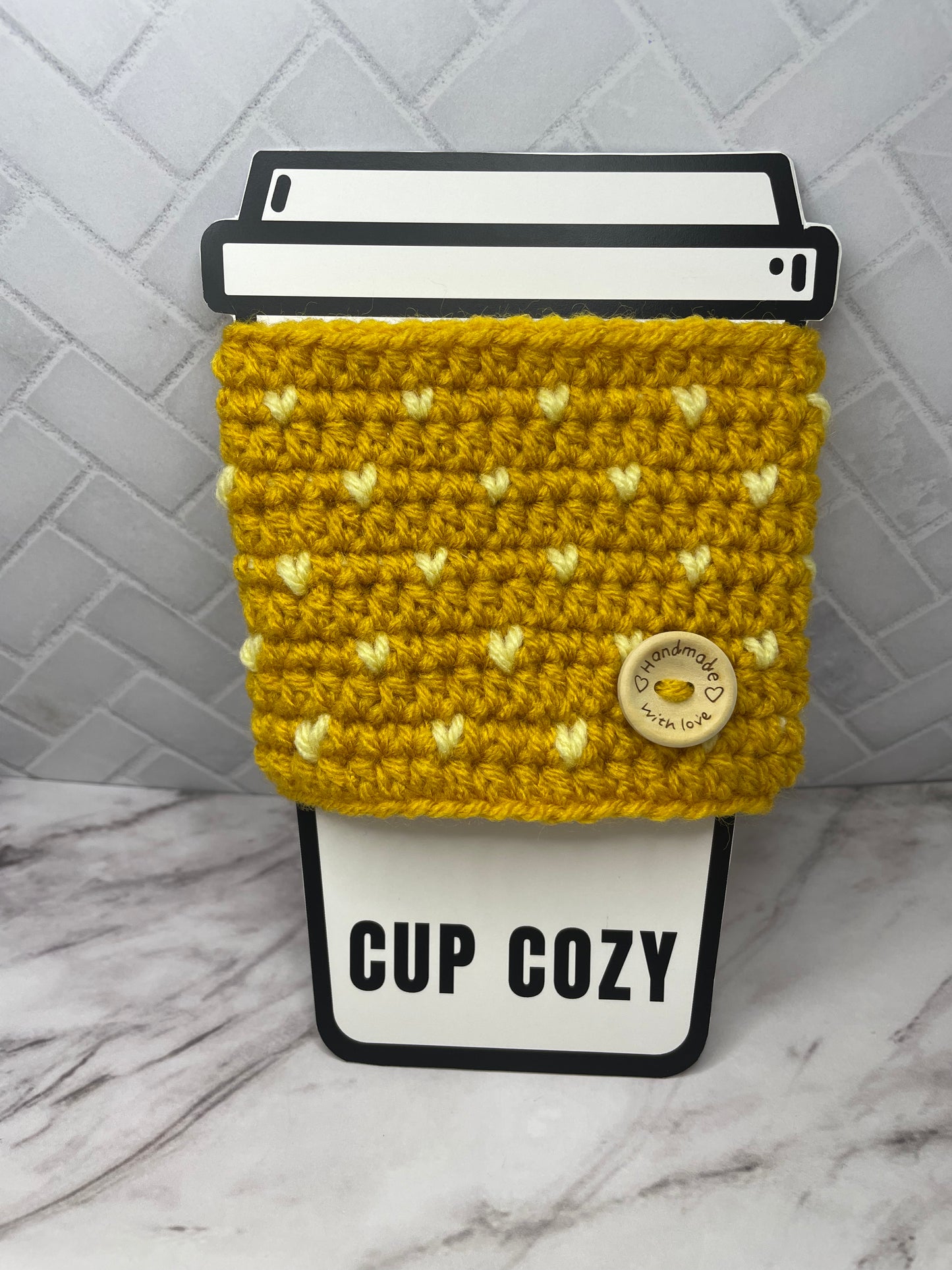 Tiny Hearts Coffee Cozy